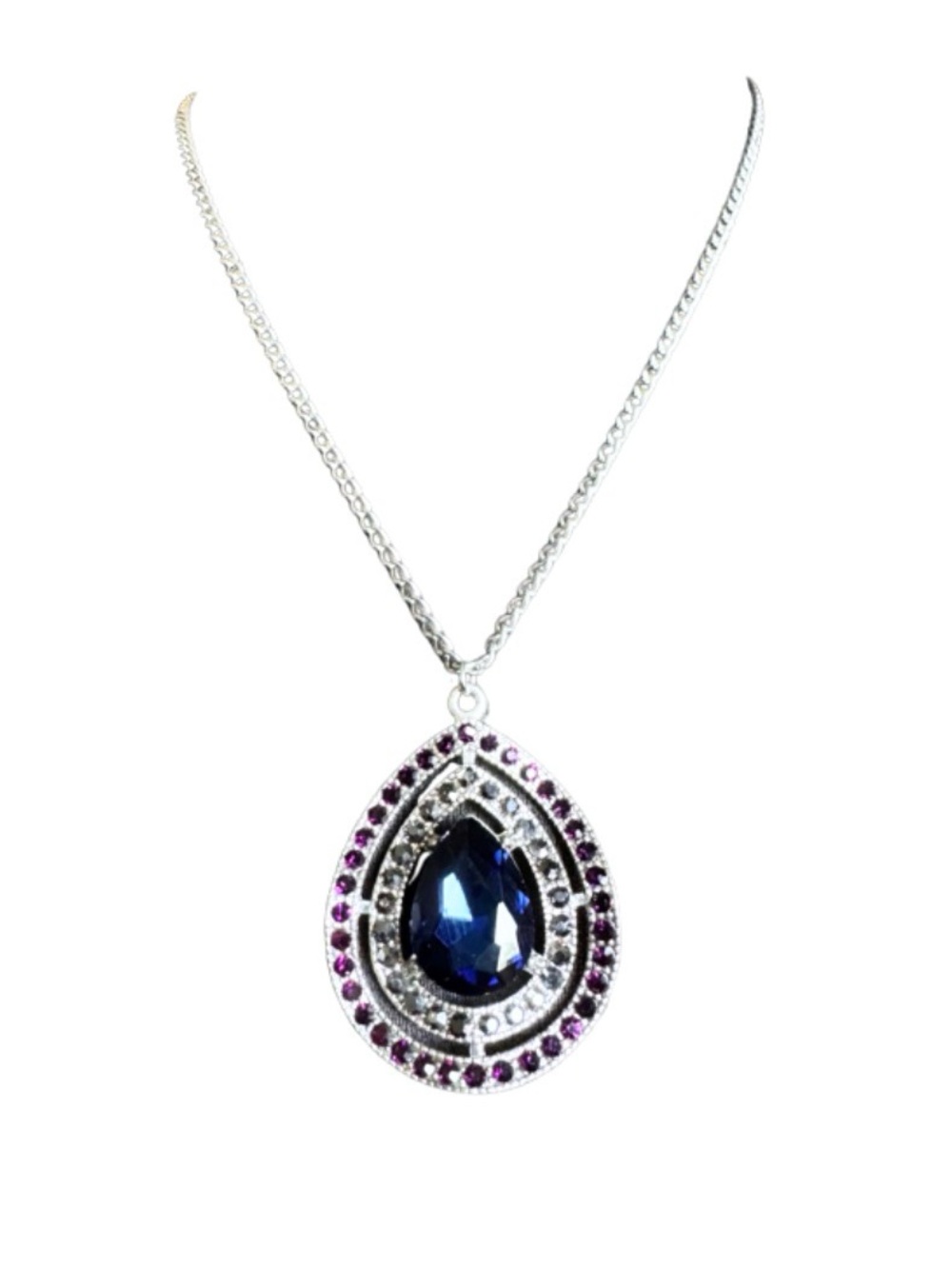 Hand Crafted Acrylic Sapphire Pendant